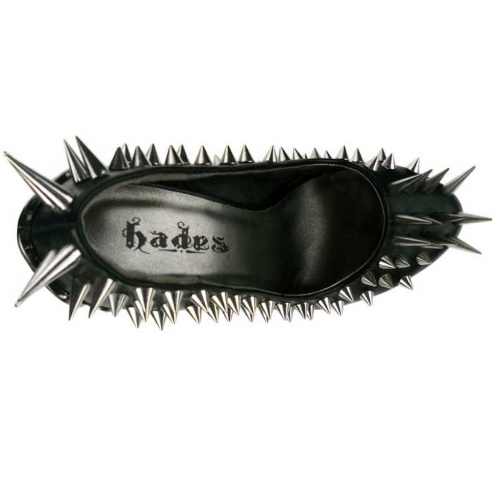 Hades ZETTA Spiked Black Pump Metallic Spinal 5" Heel 6-7-8-9-10-11 M/B Width - Picture 9 of 15